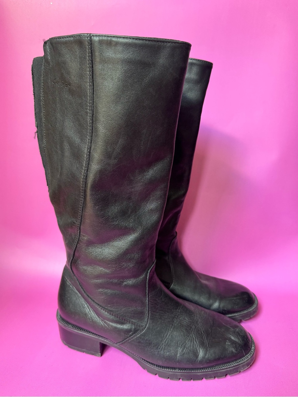 COLLÈGE cozy tall leather winter boots women’s size 10